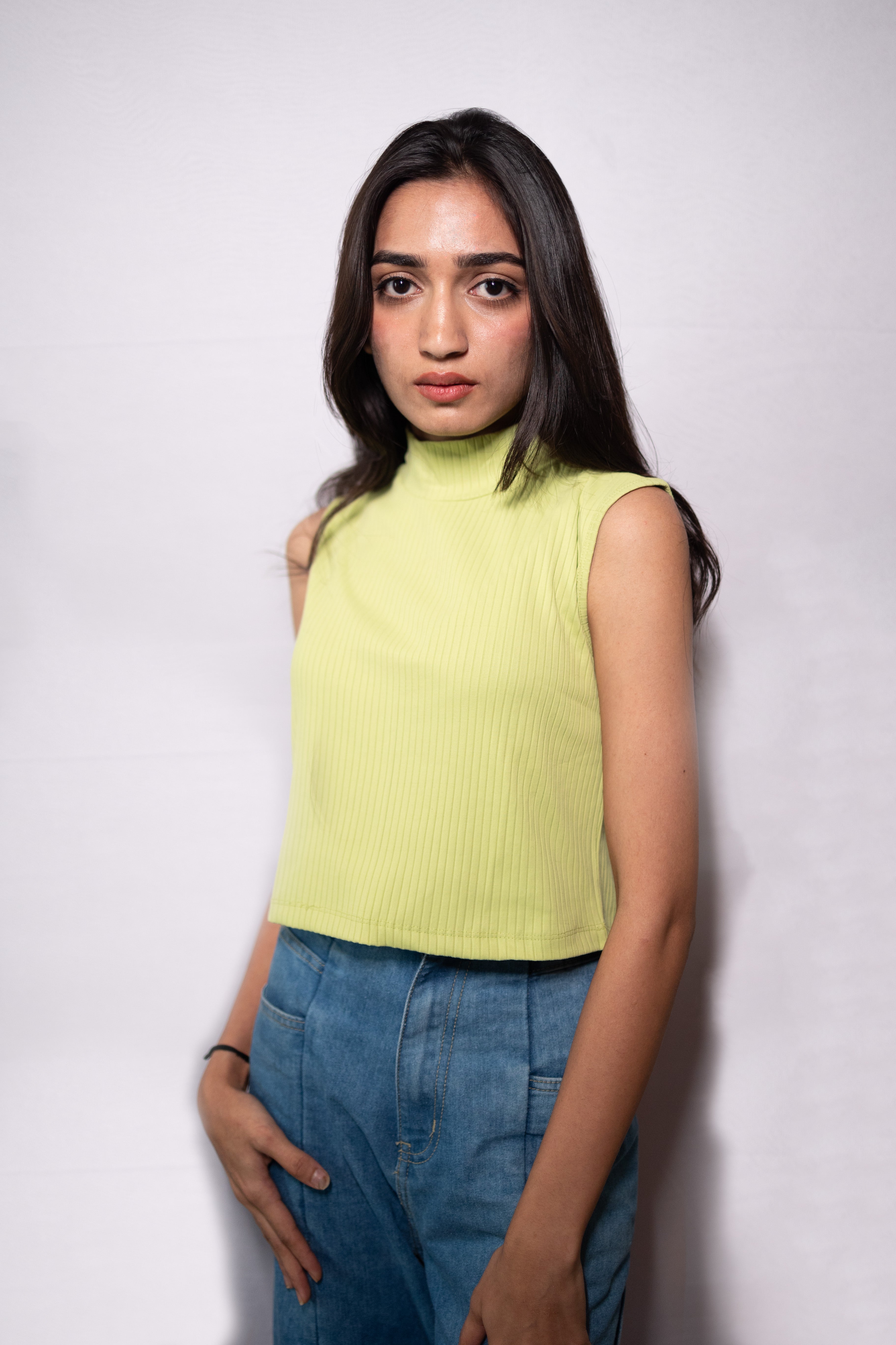 High Neck Crop Top - AZZLIAS WARDROBE